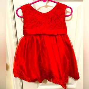BEAUTIFUL RED BABY DRESS SIZE 18M❤️